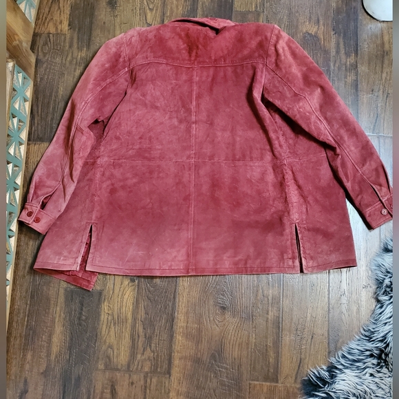 Jessica Holbrook Burgundy Leather Jacket - Picture 11 of 11